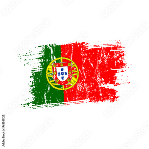 Portugal flag with grunge effect - vector illustration