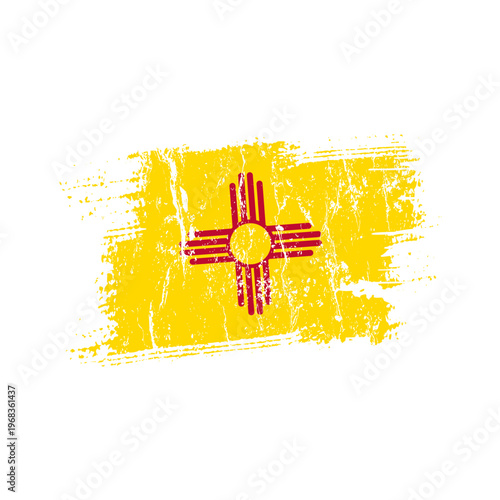 New mexico flag with grunge effect - vector illustration