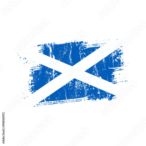 Scotland flag with grunge effect - vector illustration