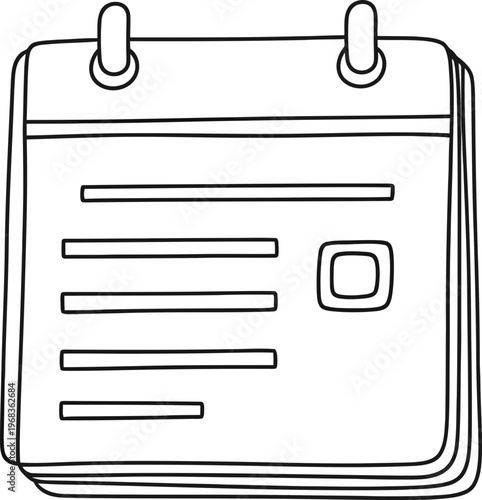 Calendar Page with Lines and Squares.