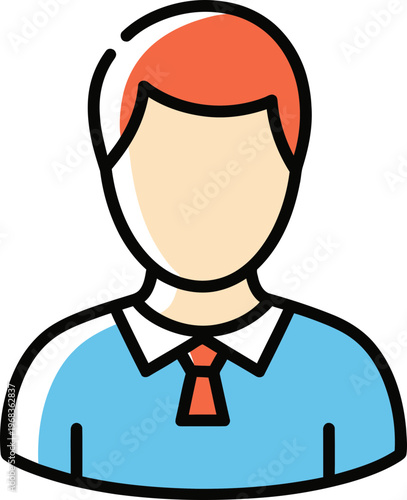 Cartoon man with red hair.