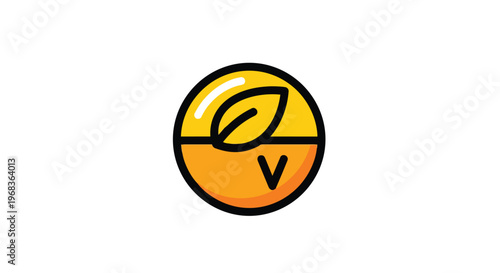 Minimalist organic logo design with leaf and stylized V symbol representing veganism and healthy living concepts