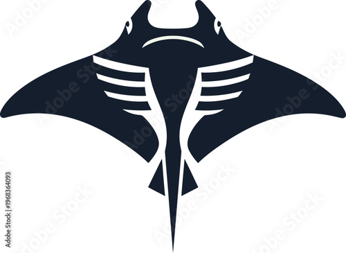 Manta Ray Silhouette Ocean Creature.