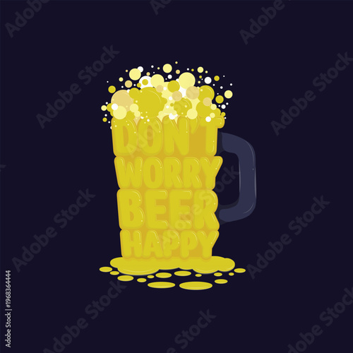 Happy beer day, National Beer Day, vector illustration, flyer, banner, social media post, poster, typography, icons, October 27th, Get Together, fun Life, friends, beers, benefits of drinking beer