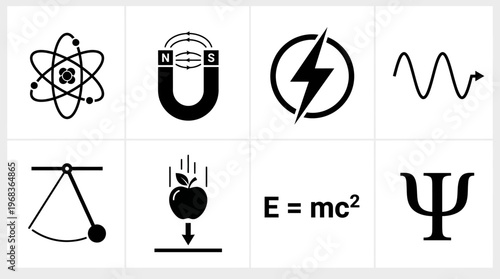 Physics and Scientific Elements Vector Icons