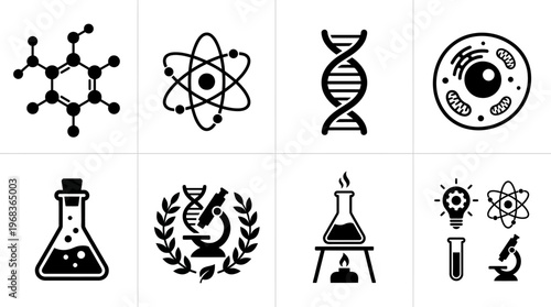 Science and Biotechnology Vector Icons Set