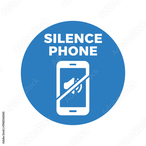 Silence phone icon. phone, mute, silent mode, no sound, ringtone off, do not disturb, meeting and library etiquette. flat vector illustration isolated on white background.