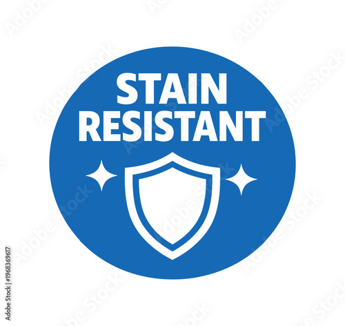 Stain resistant icon. stainproof, spill resistant, protective shield, easy clean, durable fabric, laundry care. flat vector illustration isolated on white background.