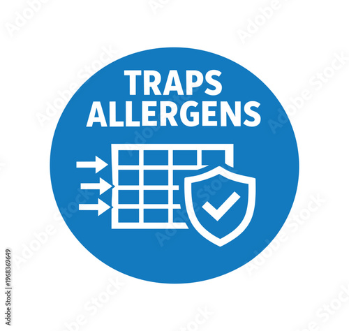 Traps allergens icon. allergen trapping, air filter grid, protective shield, allergy defense, cleaner air. flat vector illustration.