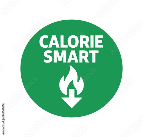 Calorie smart icon. low calorie, calorie conscious, diet friendly, energy down, weight management. flat vector illustration isolated on white background.