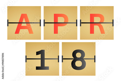 18 April calendar single day, week vector, illustration icon. golden and white color background calendar page vector for of the month April 18