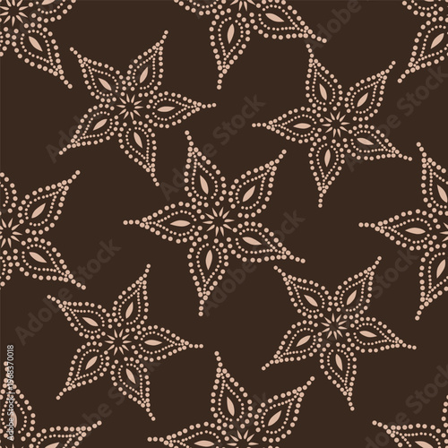 Seamless beautiful watercolor flower with leaves pattern on Grey background pattern 
