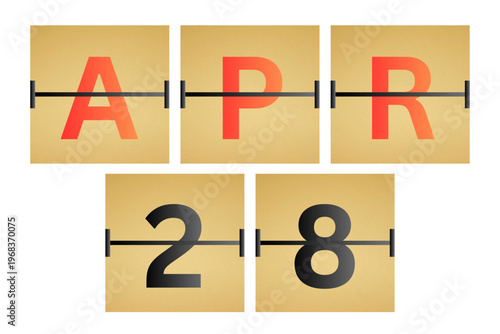 28 April calendar single day, week vector, illustration icon. golden and white color background calendar page vector for of the month April 28