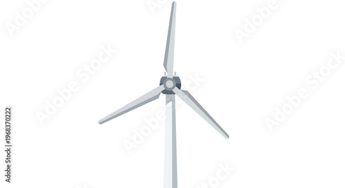 Modern wind turbine on a pure white background illustrating sustainable energy generation and future power solutions