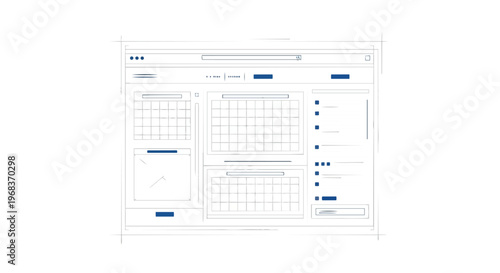 Digital wireframe sketch showcasing a responsive website layout with interactive elements and content modules for seamless user experience design