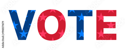 Voting Icon and Election Sign with Star Pattern for US Presidential Campaign Vector Illustration