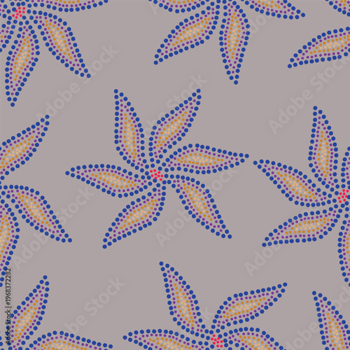 Cute seamless pattern with decorative flowers and leaves can be used for wallpapers, surface textures, textile,linen, kids cloth, pattern fills, page backgrounds and more designs
