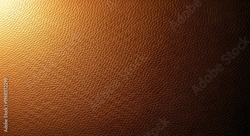 Golden brown leather texture background with sunlight