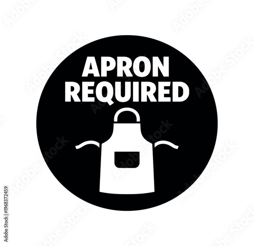 Apron required icon. apron, protective apron, workwear, kitchen apron, personal protective equipment, hygiene, spill protection. flat vector illustration isolated on white background.
