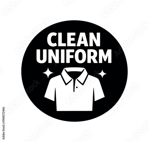 Clean uniform icon. shirt, laundry, clothing, hygiene, sanitation, spotless, neat. flat vector illustration isolated on white background.