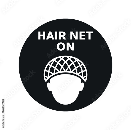 Hair net on icon. hair net, head covering, hygiene, food safety, personal protective equipment, contamination control, sanitary. flat vector illustration isolated on white background.