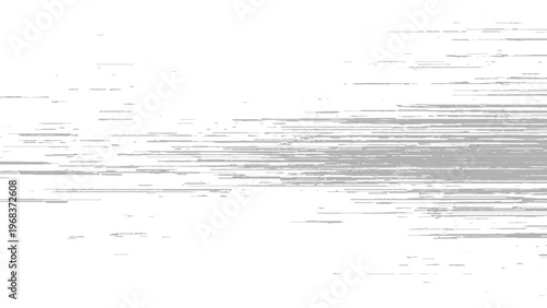 Glitchy digital distortion effect with horizontal lines and pixels on white background digital noise abstract technology error