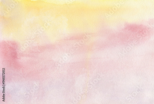 Pastel watercolor gradient with gentle pink and yellow tones