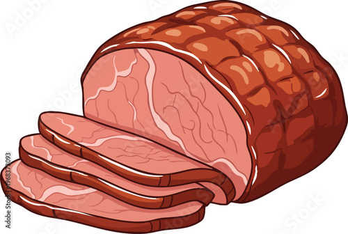 Delicious Sliced Ham Ready to Serve for a Meal.