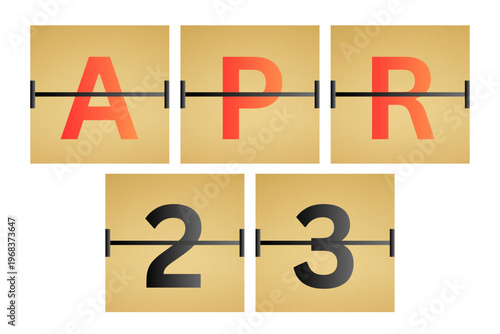 23 April calendar single day, week vector, illustration icon. golden and white color background calendar page vector for of the month April 23