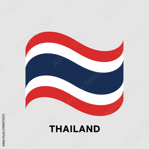 A vector graphic illustration of the flag of Thailand, symbolizing national pride and identity