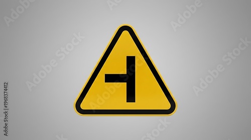 Free Download Yellow road intersection warning sign. - GFXLoad
