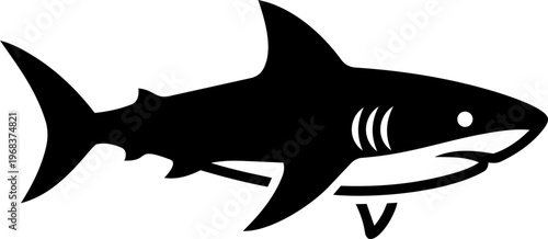 Powerful Black Shark Silhouette Vector Illustration for Marine Branding and Ocean Conservation Design