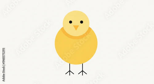 A simple cartoon illustration of a bright yellow baby chick