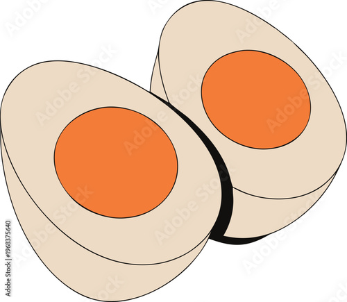 Boiled Egg Halves – Minimal Illustration