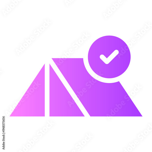 camping tent gradient icon