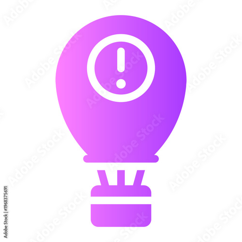 hot air balloon gradient icon