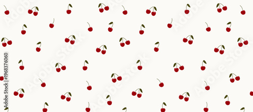 Seamless pattern of cherries with green leaves. Vector illustration for for design. fabrics, more.	
Background with berries on white 