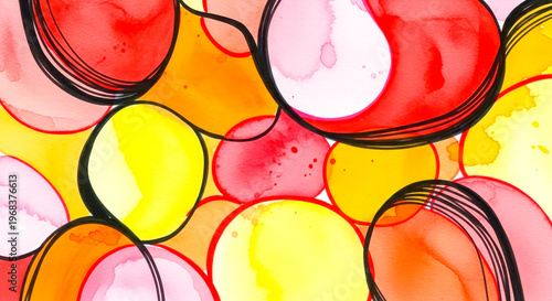 Vibrant colorful abstract background with overlapping circles