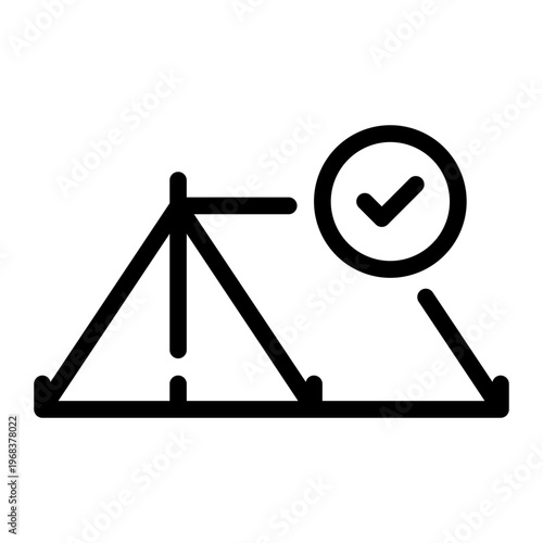 camping tent line icon