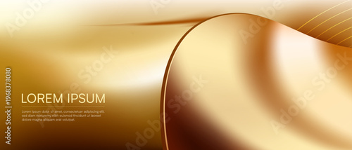 Abstract Luxury Golden Fluid Waves Background with Glowing Sparkles