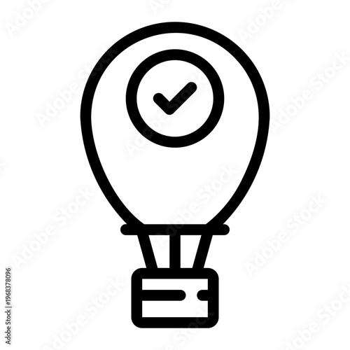 hot air balloon line icon