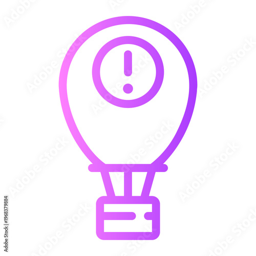 hot air balloon gradient icon