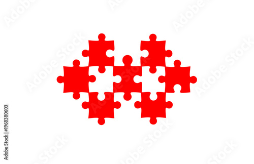 Connectioneering Puzzle Pieces Silhouette Sticker, Universal Human Connection Vector, Minimalist Collaborative Harmony Illustration