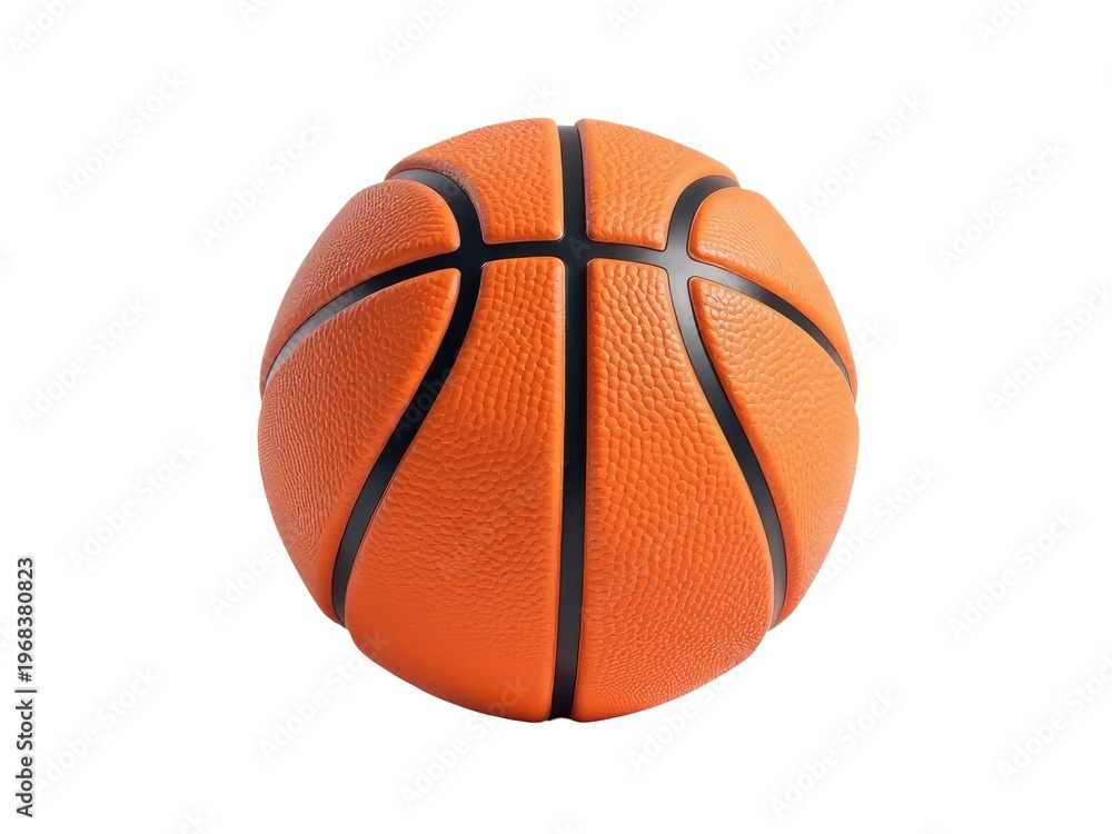 Fototapeta premium A close-up view of a basketball ball on a white background, ideal for sports-themed designs and illustrations
