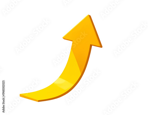 Golden arrow curves upward, signifying progress and growth
