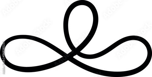 Abstract black looping scribble brush stroke line design, infinity symbol aesthetic contour decorative vector