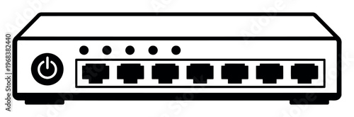 Network switch facilitating connectivity for multiple devices, distributing internet and managing data traffic in a local network