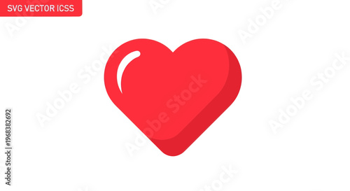 Red Heart Icon Symbol Love.