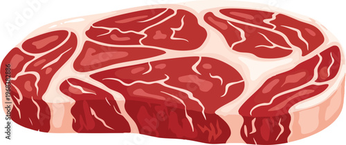 Fresh Raw Beef Steak Cut Isolated on White Background.