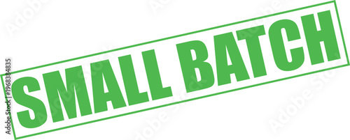 Green small batch label design template for artisanal handmade products and limited edition goods